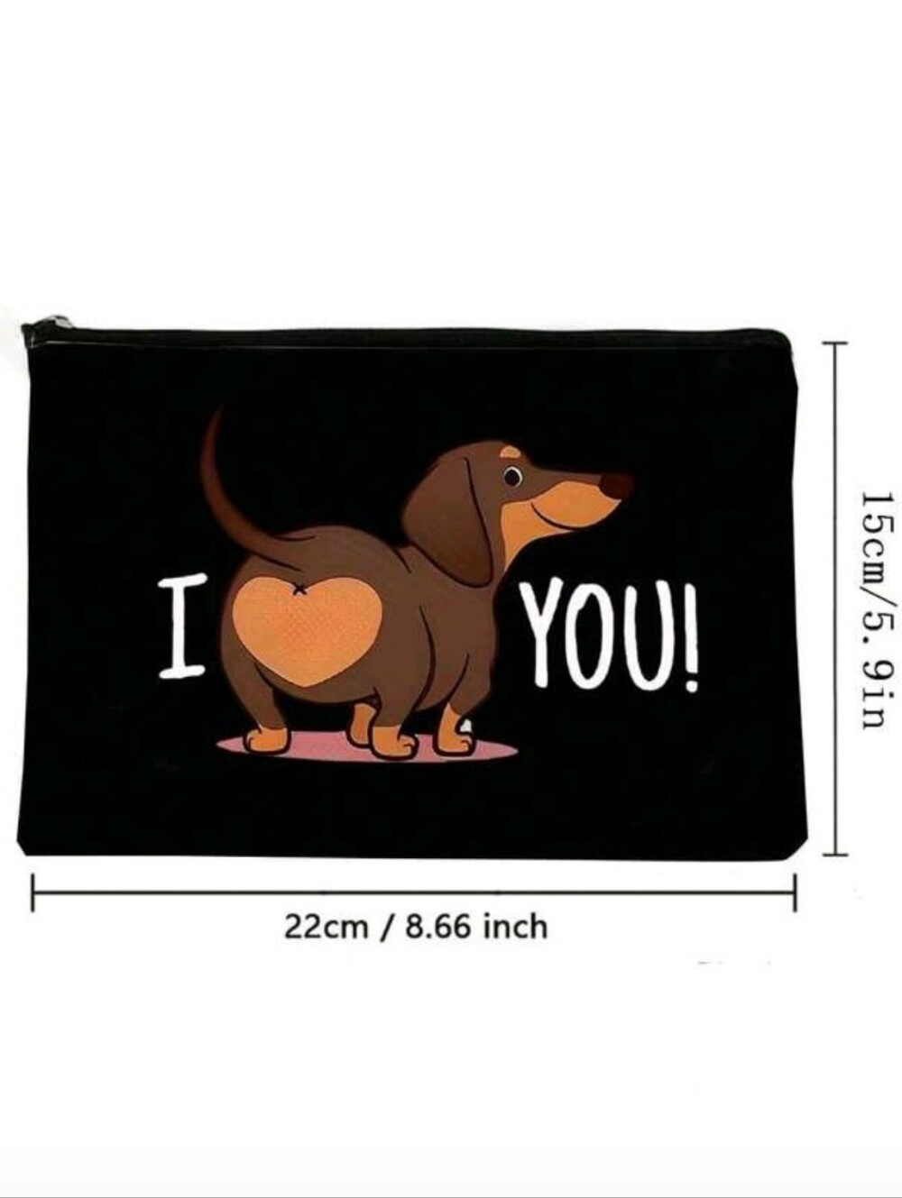 NIP: DACHSHUND "I ❤️ YOU" POUCH - Picture 3 of 5